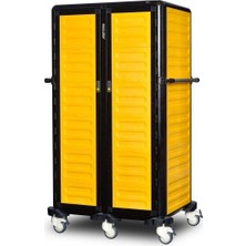 Gastrolley Ikili Servis Tepsi Arabası 150 (2 Yanı + Arka Kapalı + Kapılı) 101 x 75 x 174 (Cm)