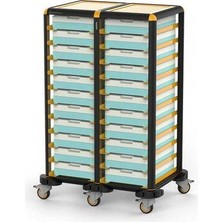 Gastrolley Ikili Termo Tepsi Arabası, 9 + 9 Tepsi Kapasiteli, Etrafı Açık 101 x 71 x 149 (Cm)