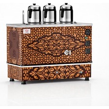 Anka Doğalgazlı Bakır Pro Compact Hibrit Smart 3 Demlikli 30 Litre Çay Makinesi