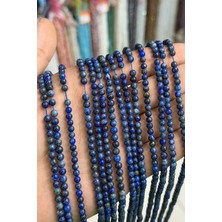 Uçar Doğal Taş Lapis Lazuli Taşı Küre Kesim Parlak 4mm Doğal Taş Dizi [Ab]