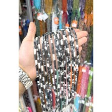 Uçar Doğal Taş Panda Jasper Taşı Dikdörtgen Kesim Parlak 4x13mm Doğal Taş Dizi [AA]