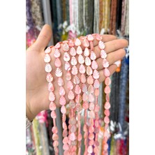 Uçar Doğal Taş Sedef Taşı Yaprak Kesim Parlak Açık Pembe 10x15mm Doğal Taş Dizi [AA]