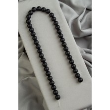 Uçar Doğal Taş Oniks Taşı Küre Kesim Mat Siyah 10mm Doğal Taş Dizi [C+]