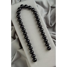 Uçar Doğal Taş Obsidyen Taşı Küre Kesim 14mm Doğal Taş Dizi