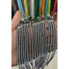 Uçar Doğal Taş Hematit Taşı Rondela Kesim Parlak Gümüş 4x1mm Doğal Taş Dizi