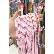 Uçar Doğal Taş Sedef Taşı Çubuk Kesim Parlak Pembe 4x8mm Doğal Taş Dizi [AA]