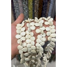 Uçar Doğal Taş Sıkma Turkuaz Beyaz 19x14mm Doğal Taş Dizi