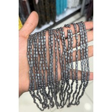Uçar Doğal Taş Hematit Taşı Yassı Tımbıl Kesim Mat Gri 4x6mm Doğal Taş Dizi