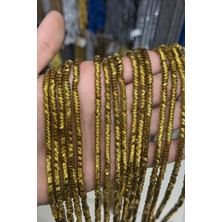 Uçar Doğal Taş Hematit Taşı Rondela Kesim Parlak Gold 4x2mm Doğal Taş Dizi