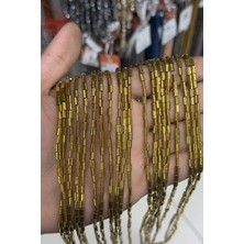 Uçar Doğal Taş Hematit Taşı Yassı Kesim Parlak Gold 3x5mm Doğal Taş Dizi