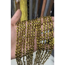 Uçar Doğal Taş Hematit Taşı Bombeli Kesim Parlak Gold 6x8mm Doğal Taş Dizi