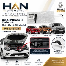 Motovex Mais Clio 4-Iv Captur 1-I Trafic 3-Iıı Motor Kaput Kilit Mandalı 656231342R -Renault Mais