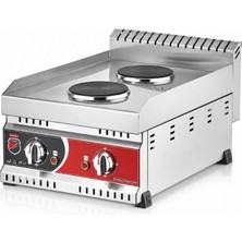 Silverinox Elektrikli Set Üstü 2 Gözlü Pleyt Isıtıcı 220V