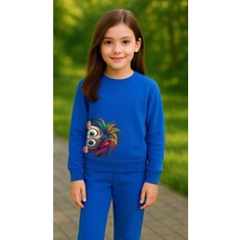 Playwear Takım Sweatshirt Saklı Baskılı Kız Erkek Çocuk Bisiklet Yaka3 4-5-6-7-8-9-10-11-12YAŞ