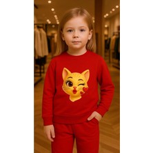 Playwear Çocuktakım Sweatshirt Öpücük Baskılı Kız Erkek Çocuk Bisiklet Yaka3 4-5-6-7-8-9-10-11-12YAŞ