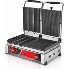 Silverinox Elektrikli 3'lü Dürüm Döküm 8 Dilim Tost Makinesi