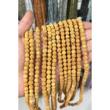 Uçar Doğal Taş Rudraksha Tohumu Küre Kesim Mat Kahverengi 6x8mm Doğal Taş Dizi [AA]