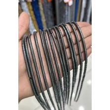 Uçar Doğal Taş Hematit Taşı Rondela Kesim Parlak Füme 4x1mm Doğal Taş Dizi