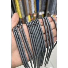 Uçar Doğal Taş Hematit Taşı Rondela Kesim Mat Gri 4x1mm Doğal Taş Dizi