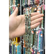 Uçar Doğal Taş Afrika Turkuaz Taşı Silindir Kesim Parlak 7x12mm Doğal Taş Dizi [AA]