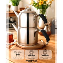 Tec-X Nero Mini Boy Çaydanlık (0.80 Lt. - 1.75 Lt.) Küçük Boy - Paslanmaz Çelik - Süzgeç Hediyeli