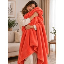 Mulberry Wellsoft Battaniye Televizyon Battaniyesi Peluş Polar Battaniye Tek Kişilik 170*230-KIREMIT