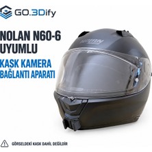 Go.3Dify Nolan N60-6 Uyumlu Kask Çene Kamerası Bağlantı Aparatı Siyah