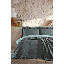 Doqu Home Leris Bouquet Fırfırlı Yatak Örtüsü Tek Kişilik Yeşil