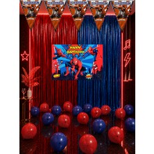 snowparty Spiderman Örümcek Adam Perdeli Doğum Günü Süsleri  Parti Seti