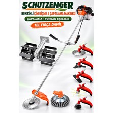 SCHUTZENGER Hp-83 Benzinli Eleşeme Çapalama Makinesi Ot Çim Çalı Biçme Motoru Tüm Başlıklar Set Tarla Bahçe