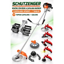 SCHUTZENGER Hp-81 Benzinli Eleşeme Çapalama Makinesi Ot Çim Çalı Biçme Motoru Tüm Başlıklar Set Tarla Bahçe 8 Başlık