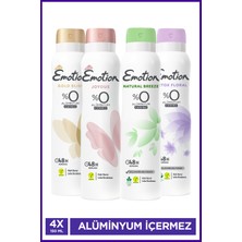 Emotion Kadın Vegan Deodorant 4X150 ml (Floral,breeze, Gold Bliss & Joyous) Hızlı Kurur, Leke Bırakmaz