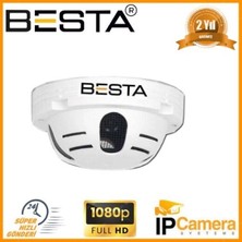 Pileli Store 2 Mp 1080P Duman Dedektör Görünümlü Ip Poe Dome Kamera