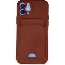Twin Store Apple iPhone 12 Kılıf Kelvin Kartvizitli Silikon - Bordo