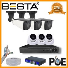 Pileli Store 5 Mp 3 Iç Mekan 3 Dış Mekan Kameralı Ip Poe Güvenlik Seti