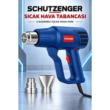 SCHUTZENGER 4300T Sıcak Hava Tabancası Bakır Sarıgı 2 Kademeli Sıcak Fan Tabancası Turbo Makine Mavi