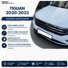 Volkswagen Tiguan Uyumlu 2021 ve Üzeri Krom Ön Panjur 4 Parça Paslanmaz Çelik