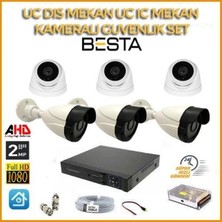 Pileli Store 2mp 1080P 3 Dış Mekan 3 Iç Mekan Kameralı Ahd Güvenlik Seti