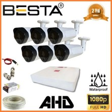 Pileli Store 2 Mp 1080P 6 Dış Mekan Kameralı Ahd Güvenlik Seti