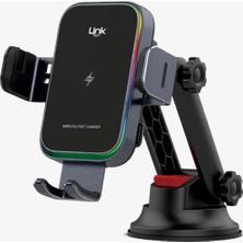 LinkTech W751 Premium Kablosuz 15W Hızlı Araç Şarjlı Telefon Tutacağı