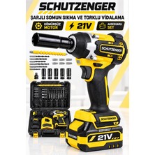 SCHUTZENGER 450 Nm Torklu 21V Çift Akülü 10 Pilli Kömürsüz 1/2 Sarı Somun Sıkma Sökme Makinesi Hd-3