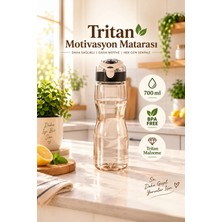 Porsima 911037-1 Bpa Free Motivasyon Sporcu Su Matarası Suluk 0,7lt Su Şişesi Gri