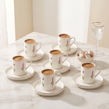 Tezyinat Wood Ikebana 12 Parça 6 Kişilik Porselen Kahve Fincan Takımı