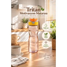 Porsima 911037-3 Bpa Free Motivasyon Sporcu Su Matarası Tritan Suluk 0,7lt Su Şişesi Turuncu
