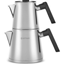 Emsan Ada Midi 18/10 Paslanmaz Çelik Çaydanlık Takımı 1l & 2l