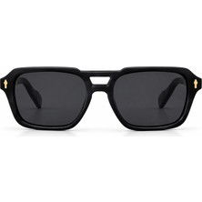 Clodi Gold Detaylı Mat Siyah Çift Köprülü Unisex Güneş Gözlüğü