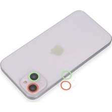 Elivora Apple iPhone 13 Renkli Kamera Lens Koruma Cam - Yeşil-Pembe