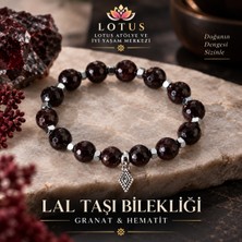 Lotus Atölye ve İyi Yaşam Merkezi ❤️ Lal Taşı Bilekliği – %100 Doğal Granat (Garnet) Kristal Kesim