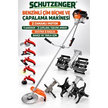 SCHUTZENGER Hp-49 Yan Tipi Benzinli Ot Çim Biçme Tek Gönde 2 Çapalama- Eşeleme Başlıklı 5 Aparatlı Bahçe Seti