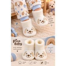 Pico Baby Bebek & Çocuk Kaydırmaz Tabanlı Ev Botu / Panduf / Kışlık Peluş Bot / Köpek Desenli
